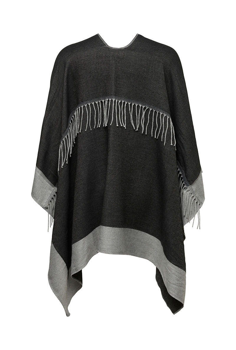 Back image of Sika poncho in black, by brand Vero moda