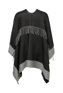 Back image of the Sika poncho in black, by brand Vero moda