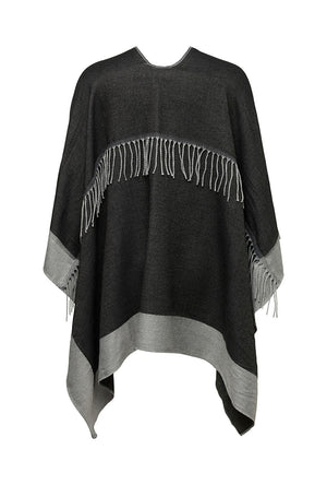 Back image of the Sika poncho in black, by brand Vero moda