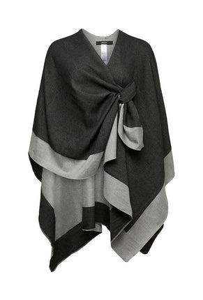 Front image of Sika poncho in black, by brand Vero moda
