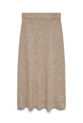 Front image of Teak ankle skirt in brown, by brand Vero moda