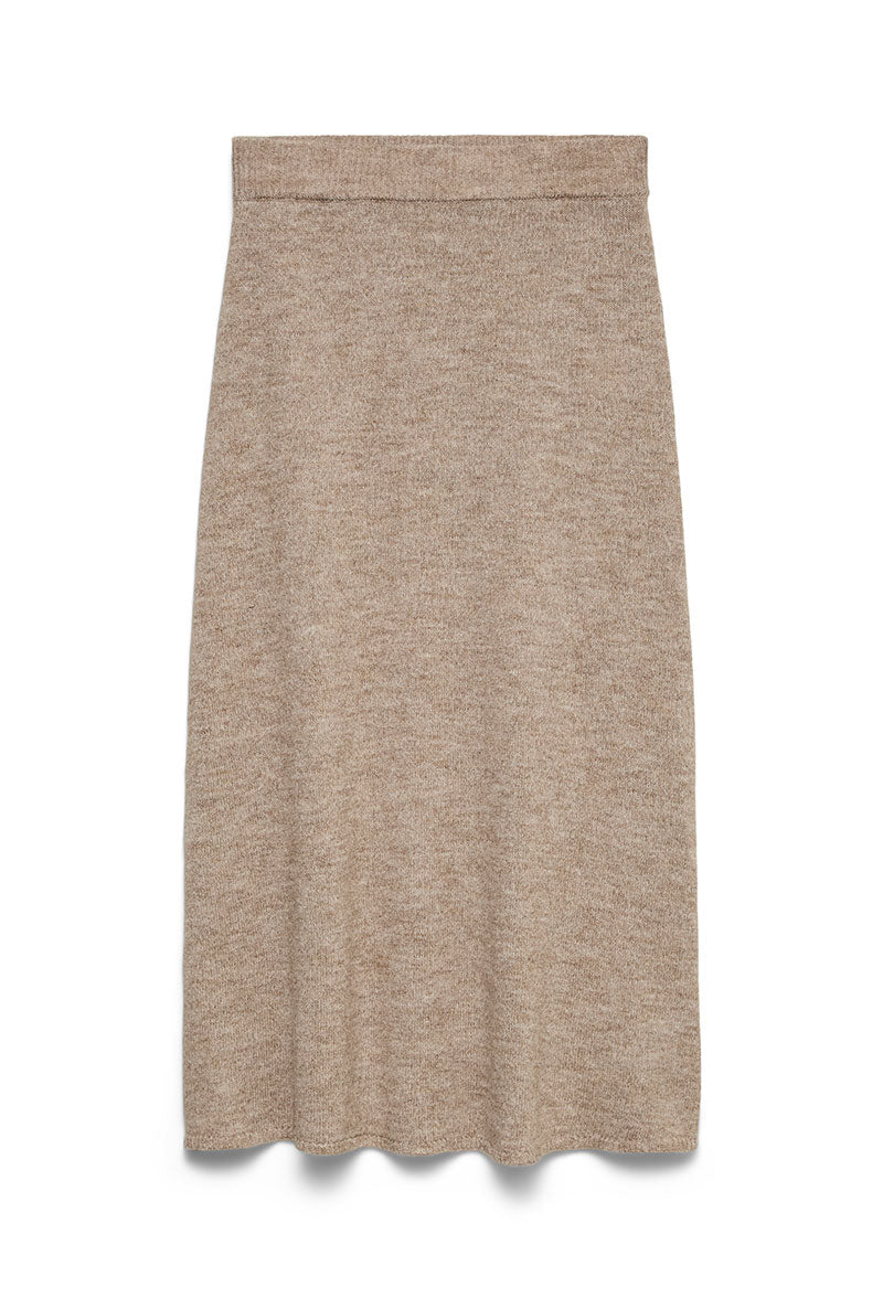 Front image of Teak ankle skirt in brown, by brand Vero moda