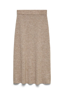 Front image of the Teak ankle skirt in brown, by brand Vero moda