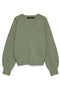Front image of the Teak ls vneck pullover in light green, by brand Vero moda