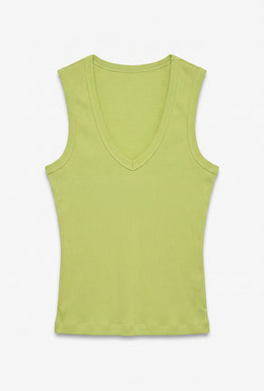 Front image of Tilly sl top in green, by brand Vero moda