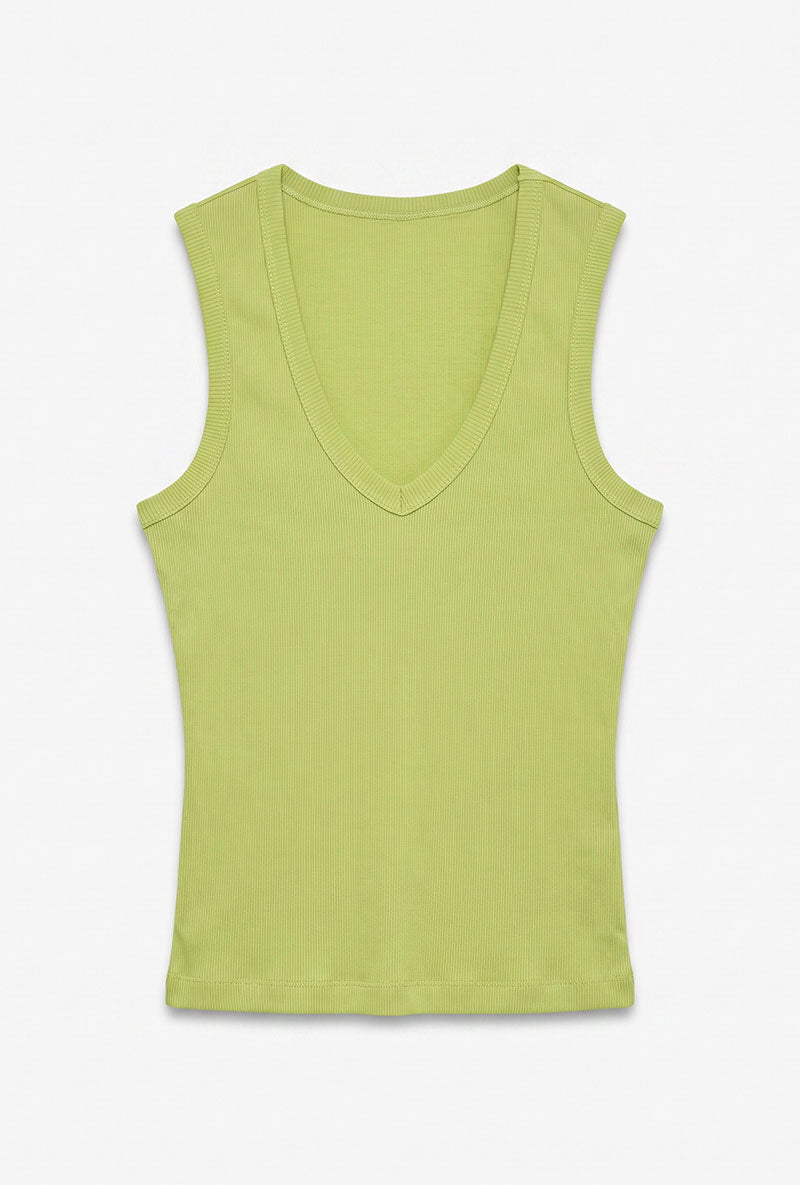 Front image of Tilly sl top in green, by brand Vero moda