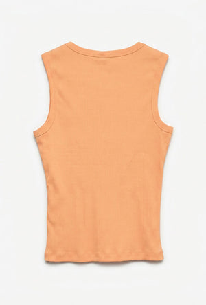 Back image of the Tilly sl top in orange, by brand Vero moda