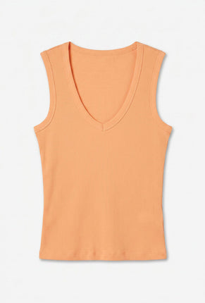 Front image of Tilly sl top in orange, by brand Vero moda