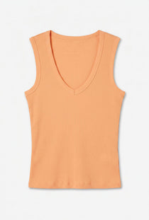 Front image of the Tilly sl top in orange, by brand Vero moda