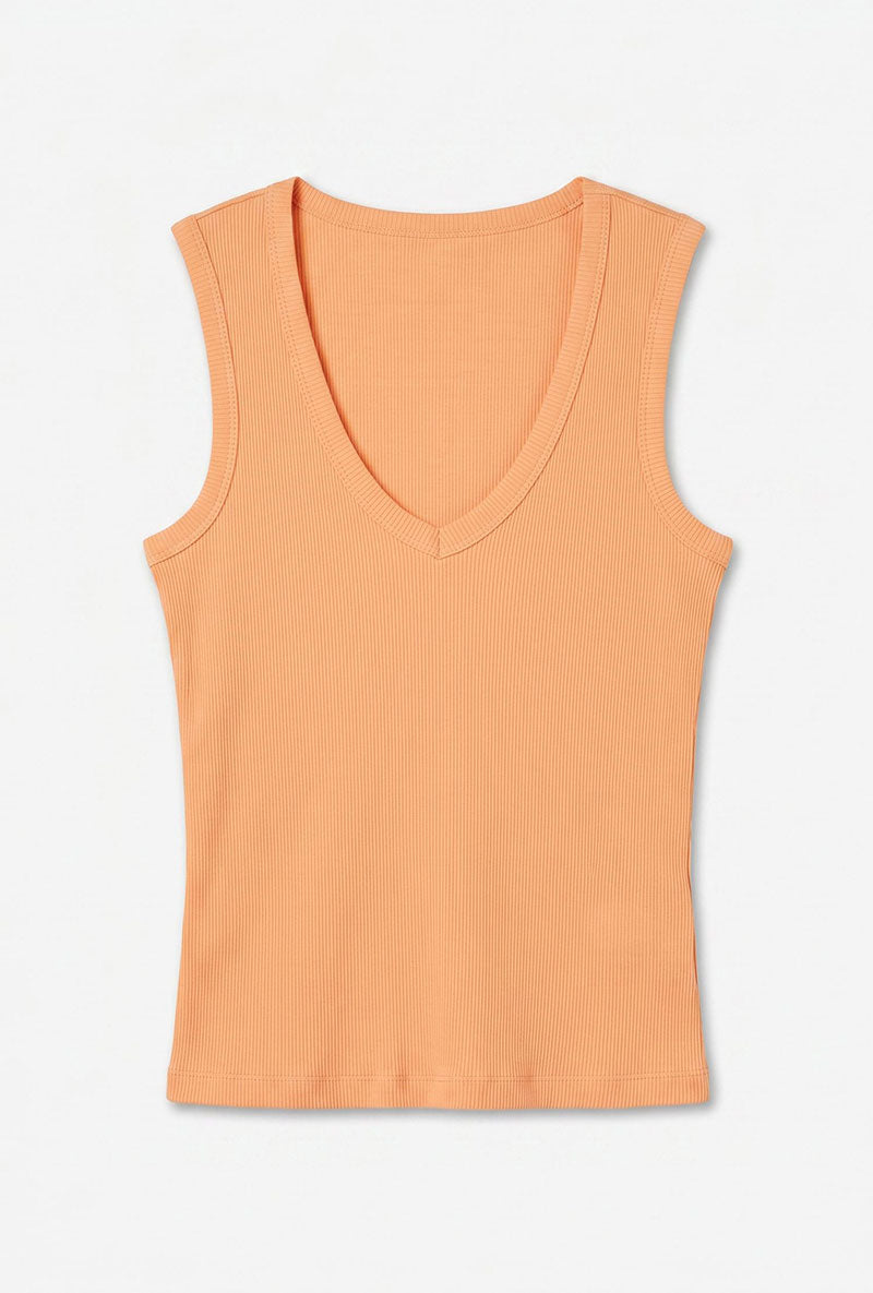 Front image of Tilly sl top in orange, by brand Vero moda