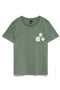 Front image of the Vanja francis ss top in green, by brand Vero moda