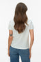 Back image of a model wearing the Vanja francis ss top in white/red, by brand Vero moda