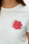 Front detail image of the Vanja francis ss top in white/red, by brand Vero moda