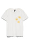 Front image of Vanja francis ss top in white/yellow, by brand Vero moda