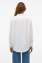 Back image of a model wearing the Linn l/s vis/linen shirt in white, by brand Vero moda