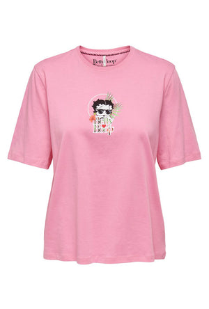 ONLY BETTY BOOP PINK BOXY TOP