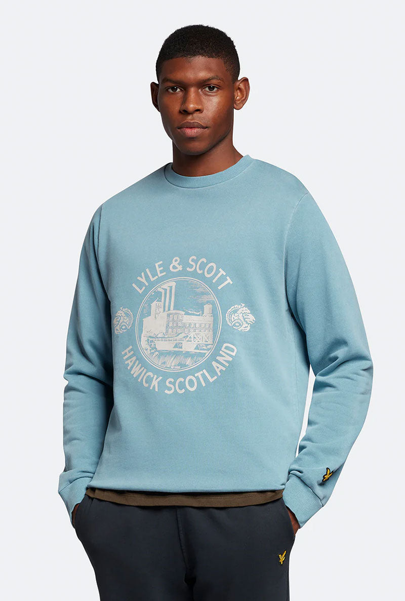 LYLE AND SCOTT HAWICK PRINT CREW NECK