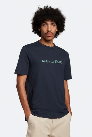 LYLE AND SCOTT SCRIPT EMBROIDERY TSHIRT