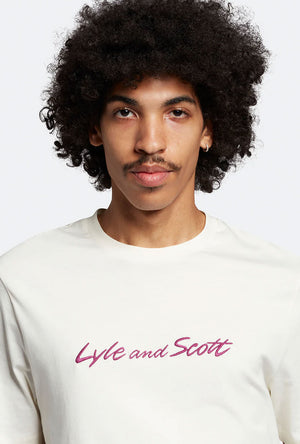 LYLE AND SCOTT SCRIPT EMBROIDERY TSHIRT
