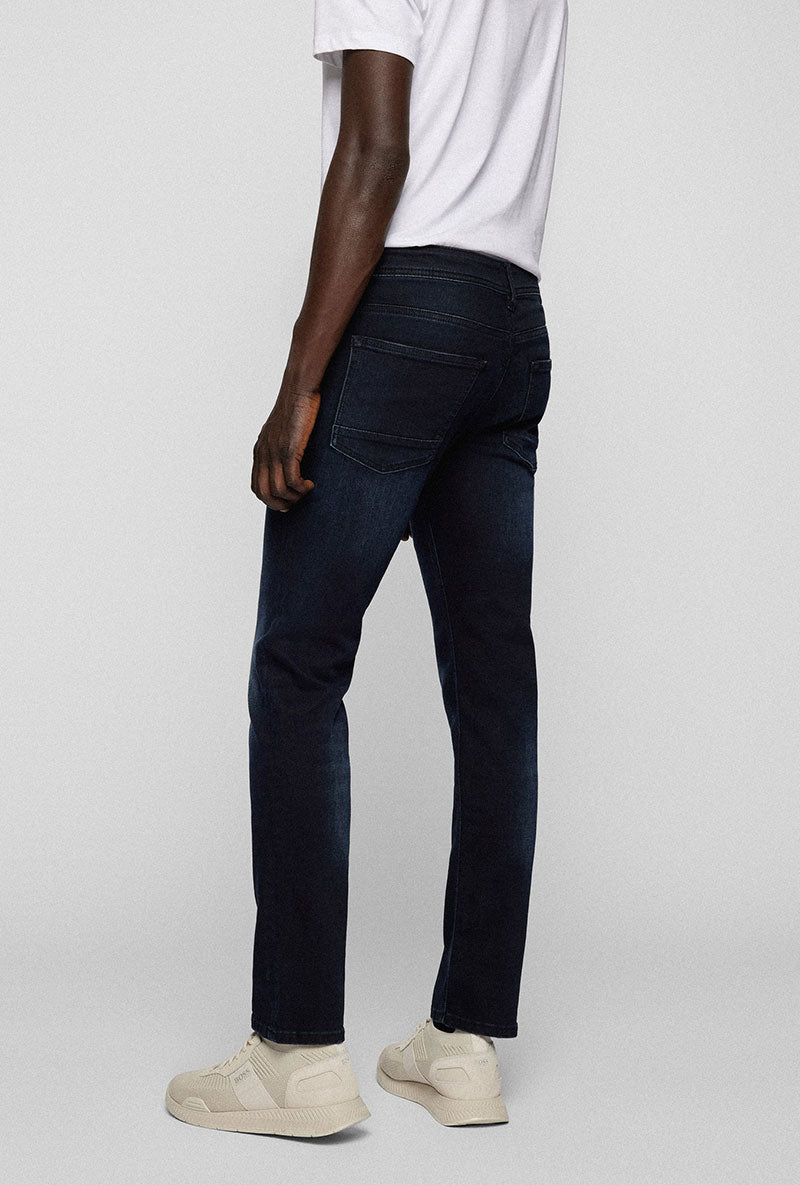 BOSS - Slim-fit jeans in blue comfort-silk denim