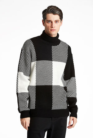 LINDBERGH CHECKED ROLL NECK KNITWEAR