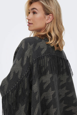ONLY VIVIAN HOUNDTOOTH PONCHO