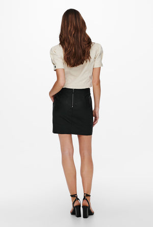 ONLY BASE FAUX LEATHER SKIRT